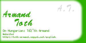 armand toth business card